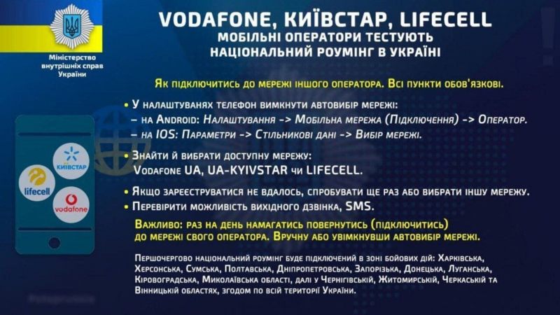 Як підключити безкоштовний національний роумінг